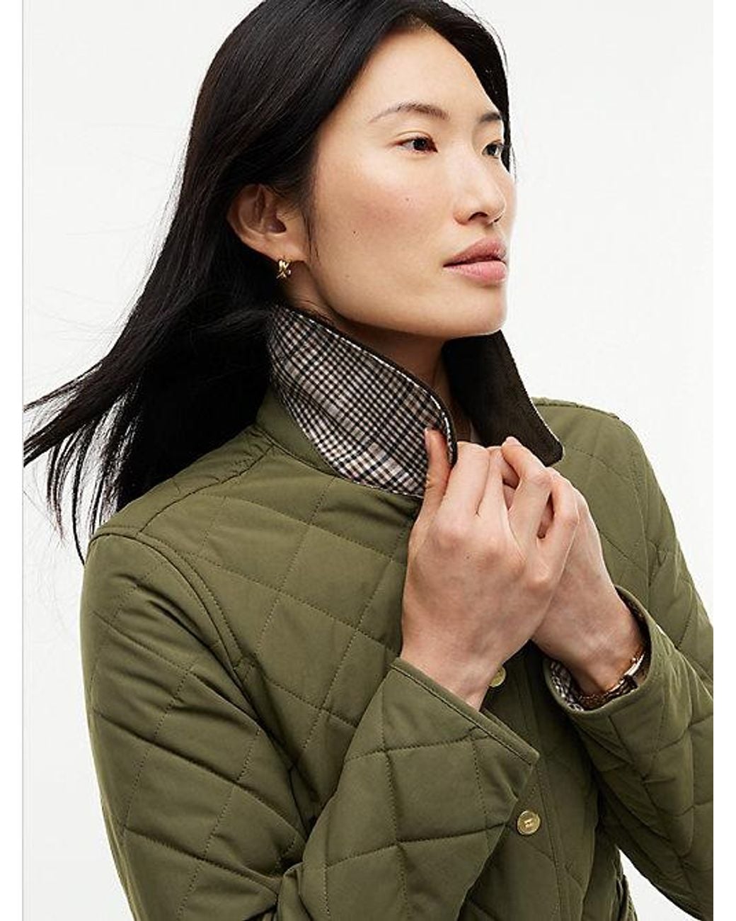 Tommy Hilfiger Green Padded Diamond Quilted Slim Jacket