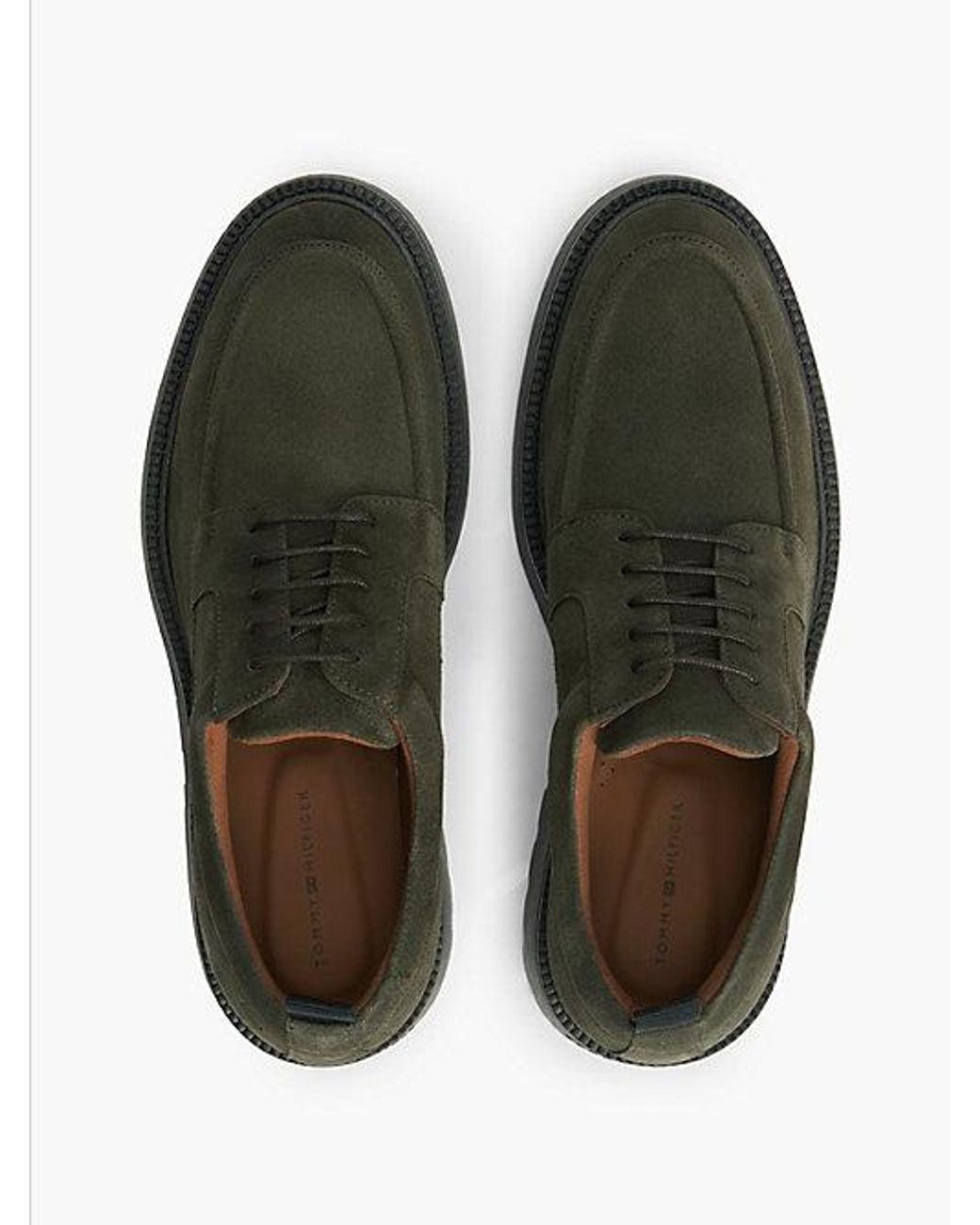 Tommy Hilfiger Green Suede Lace Up Derby Shoes for men