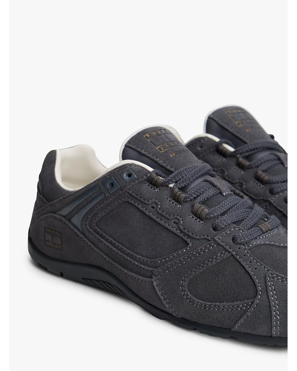 Tommy Hilfiger Gray Archive Runner Suede Cleat Low Profile Trainers