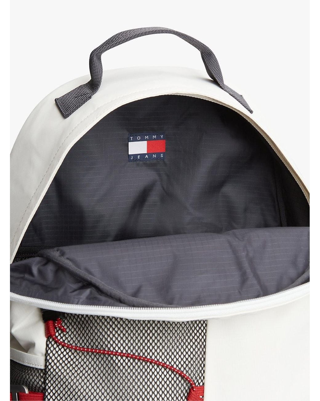 Tommy Hilfiger White Outdoor Textile Mesh Pocket Backpack for men