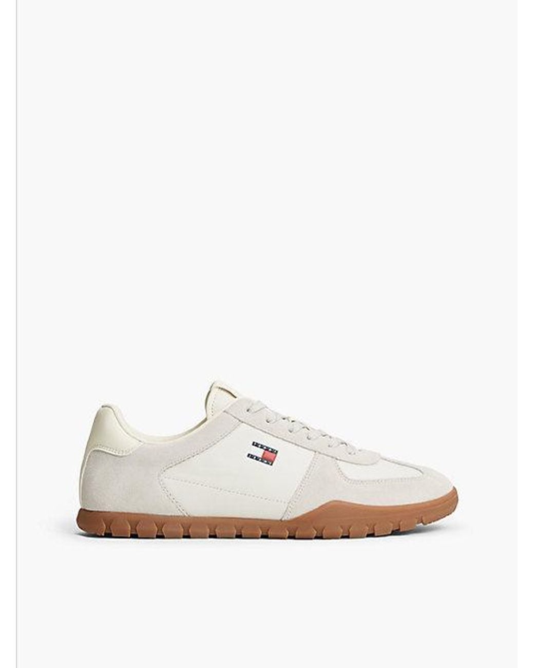 Tommy Hilfiger White Tommy Jeans Leather Cleat Low Profile Trainers for men