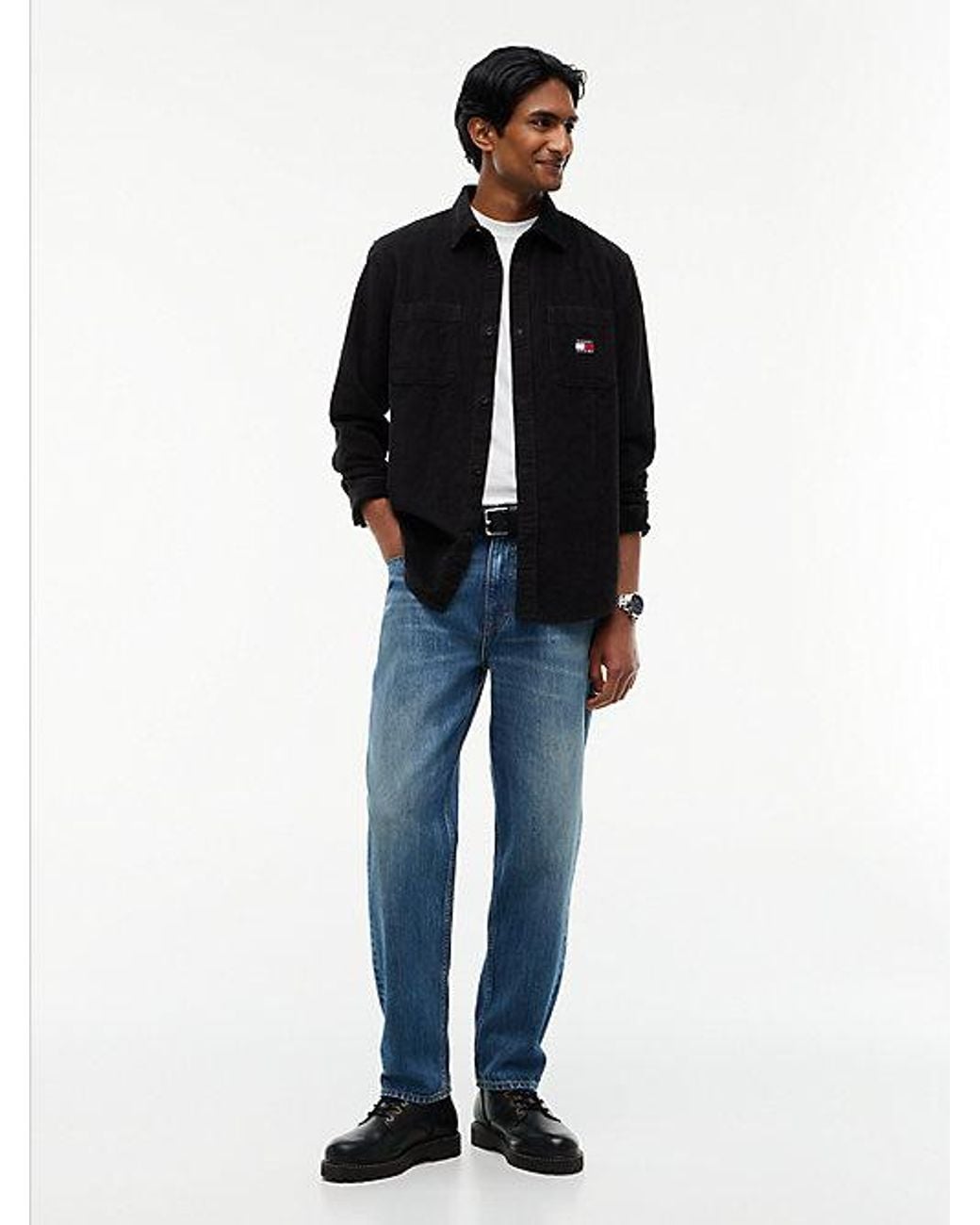 Tommy Hilfiger Blue Relaxed Fit Patch Pocket Corduroy Shirt for men