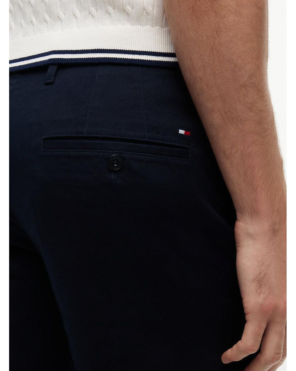 Tommy Hilfiger Blue Denton Twill Straight Fit Chino Shorts for men