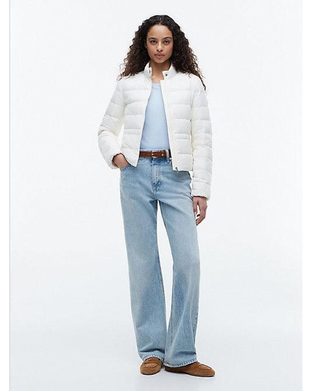 Tommy Hilfiger White Slim Lightweight Packable Down Jacket