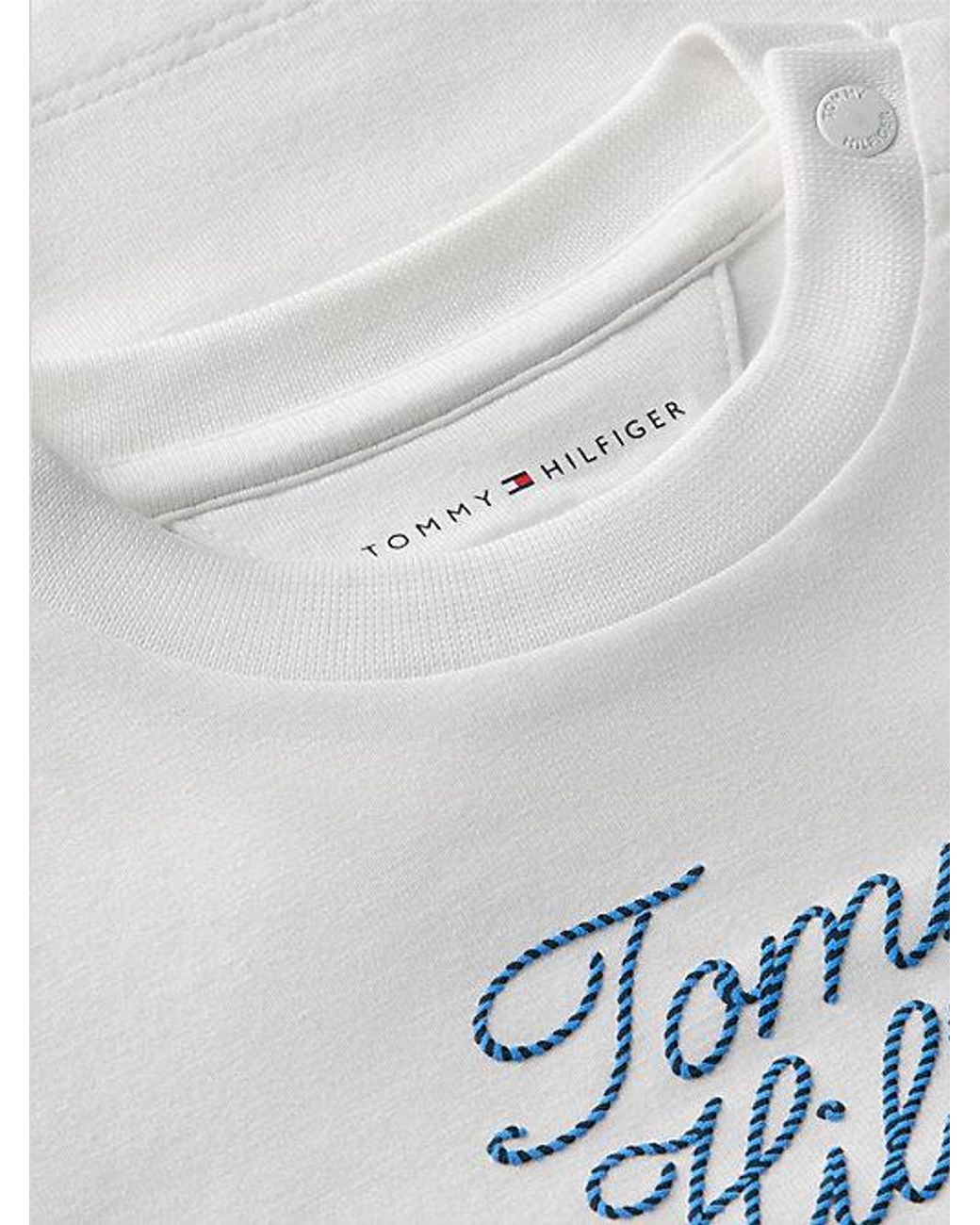 Tommy Hilfiger White Rope Logo Jersey Long Sleeve T-Shirt