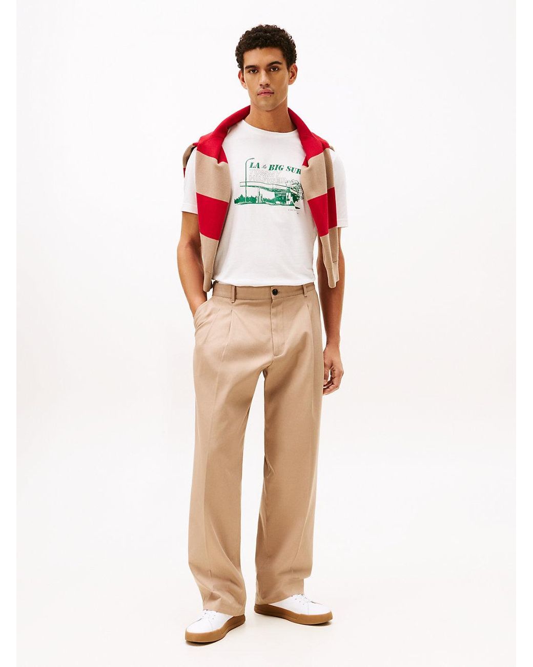 Tommy Hilfiger White Photo Print Jersey Crew Neck T-Shirt for men