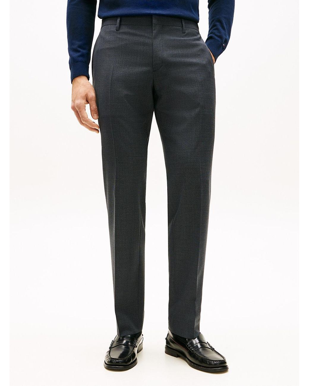 Tommy Hilfiger Blue Textured Wool Blend Suit for men