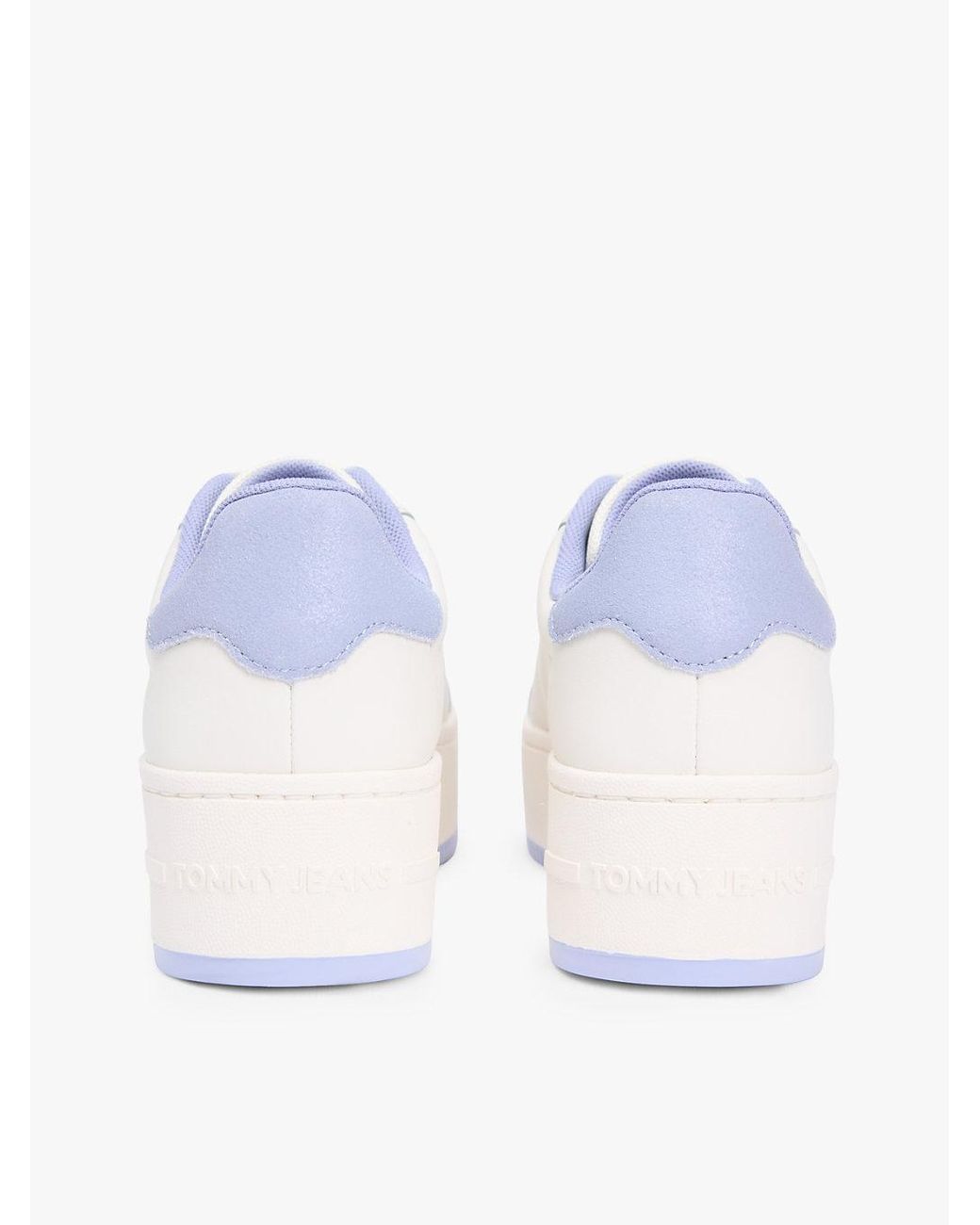 Tommy Hilfiger White Essential Logo Platform Trainers With Leather