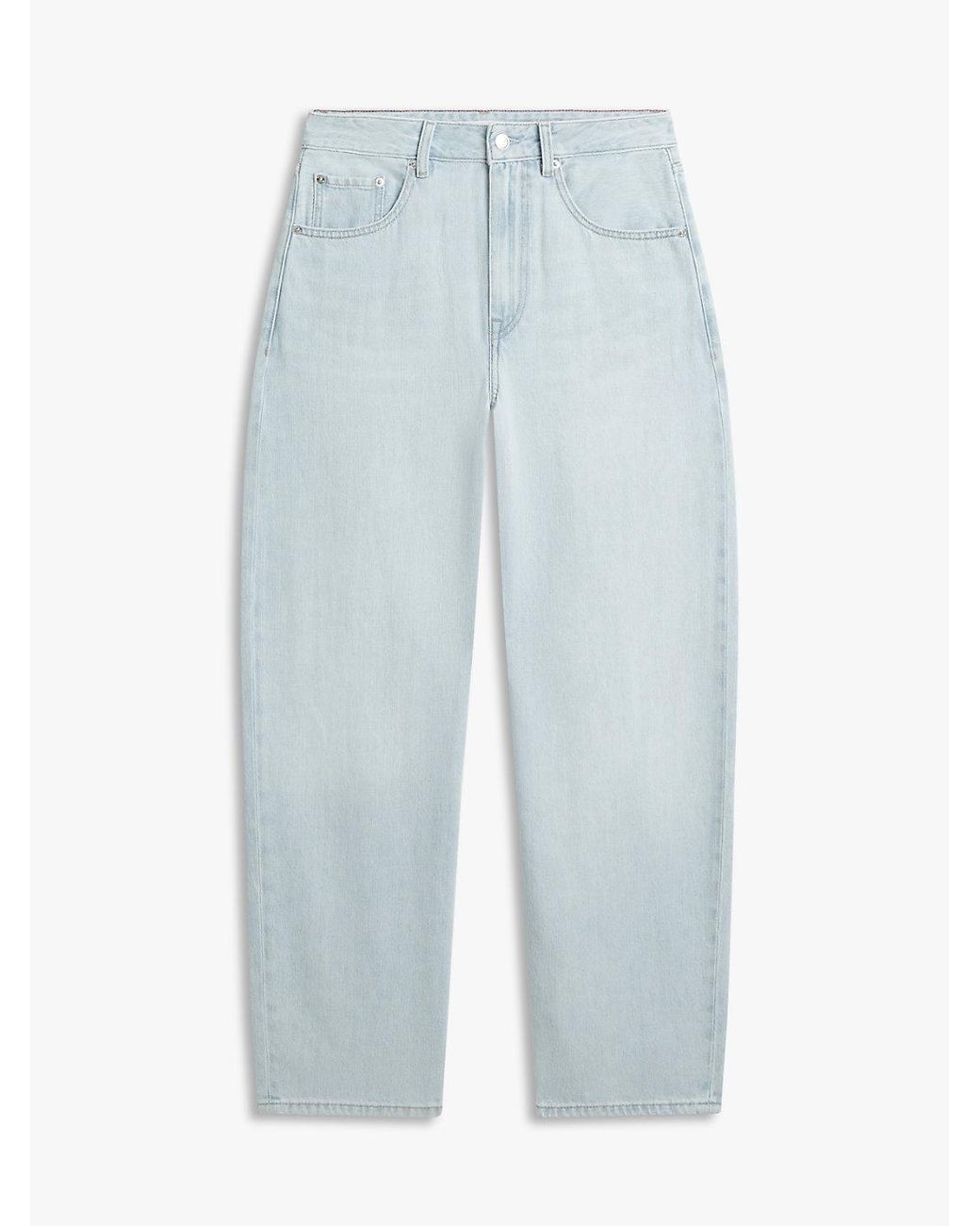 Tommy Hilfiger Blue Mid Rise Tapered Barrel Leg Jeans