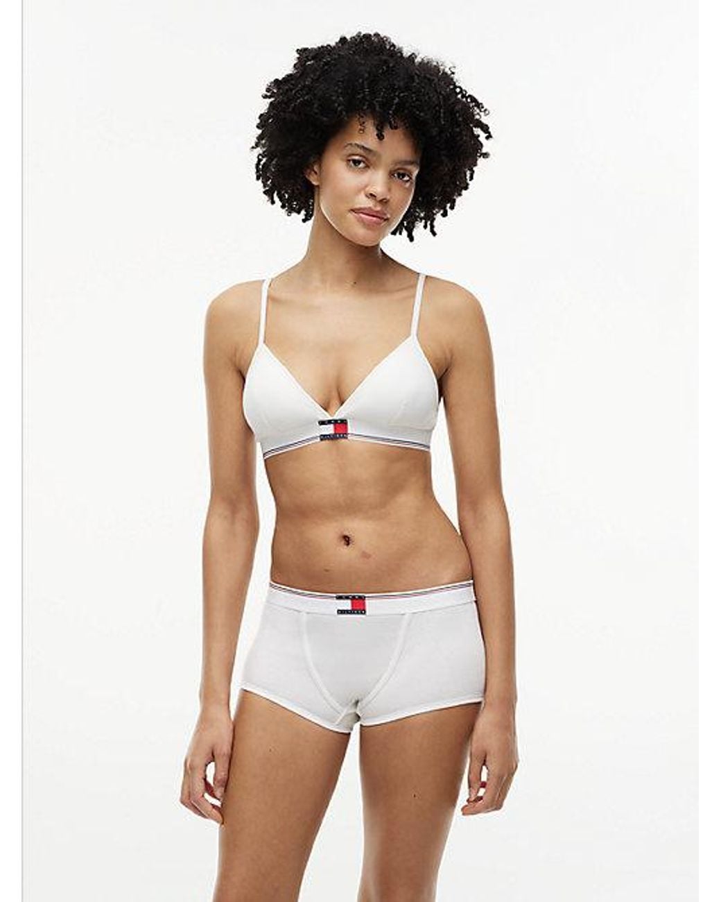 Tommy Hilfiger White Global Stripe Ribbed Shorts