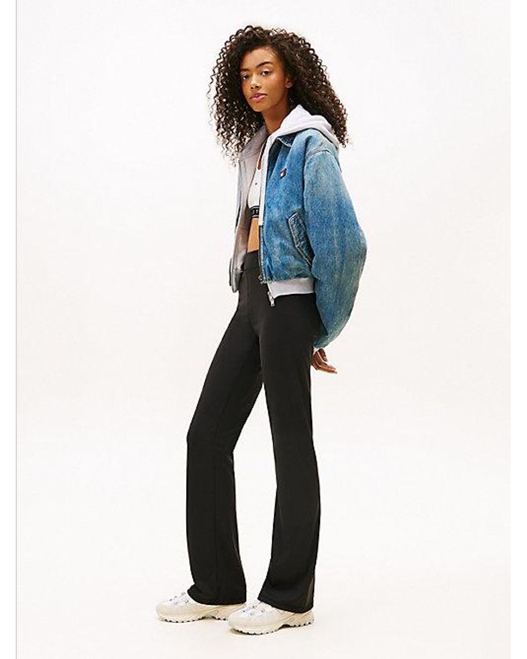 Tommy Hilfiger Blue Logo Slim Kick Flare Leggings