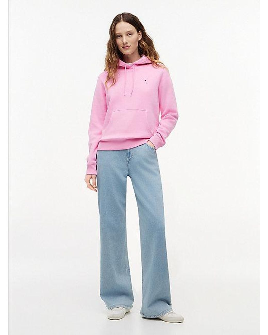 Tommy Hilfiger Pink Brushed Fleece Drawstring Hoody