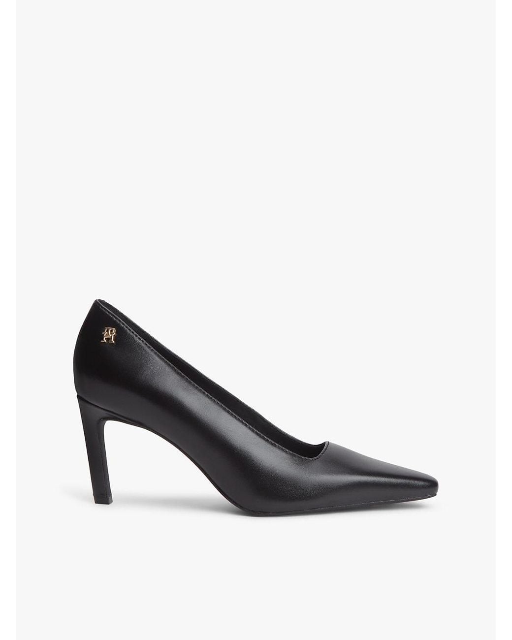 Tommy Hilfiger White Th Monogram Leather High Heels