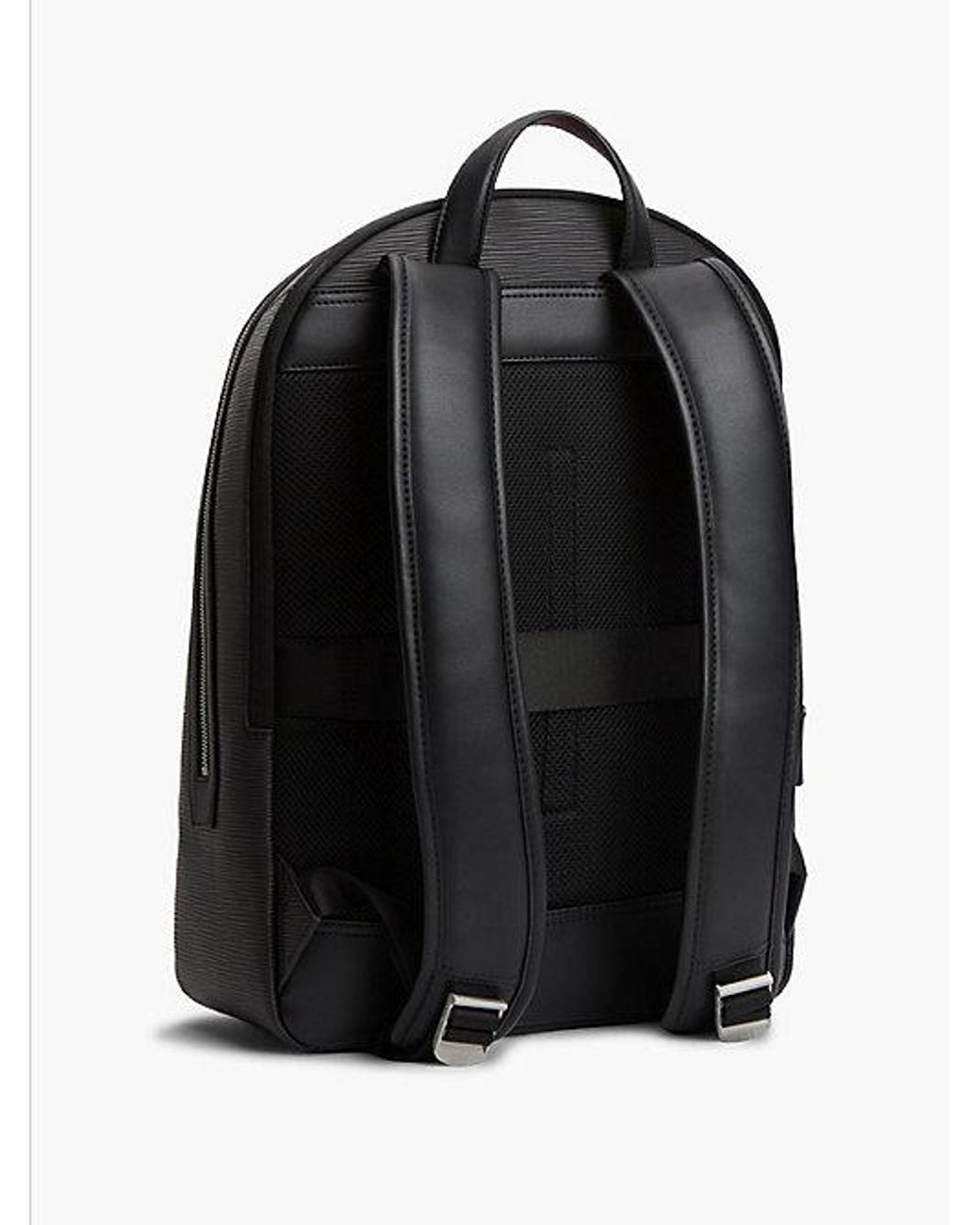 Tommy Hilfiger Black Th Business Textured Dome Backpack for men