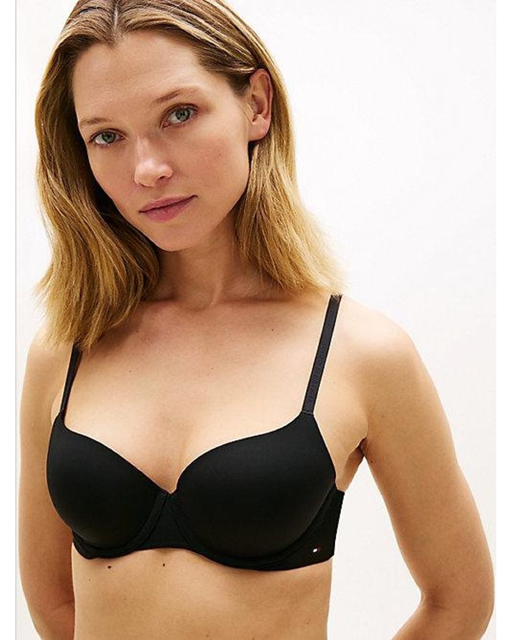 Tommy Hilfiger Black Essential Tonal Logo Microfibre Push-Up Bra