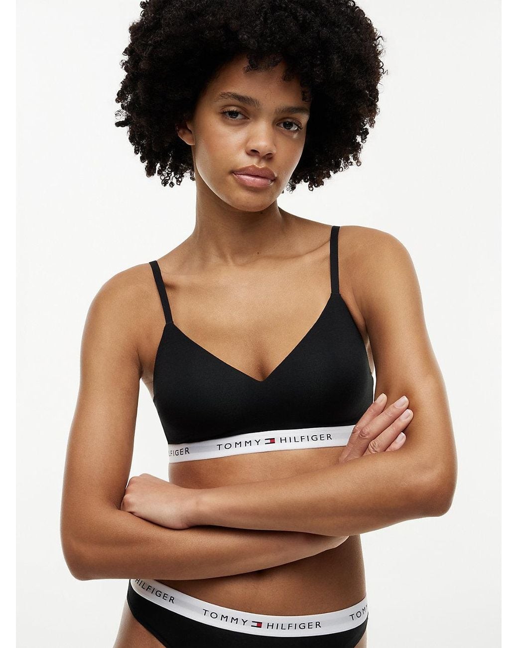 Tommy Hilfiger Black Repeat Logo Underband Push-Up Bralette
