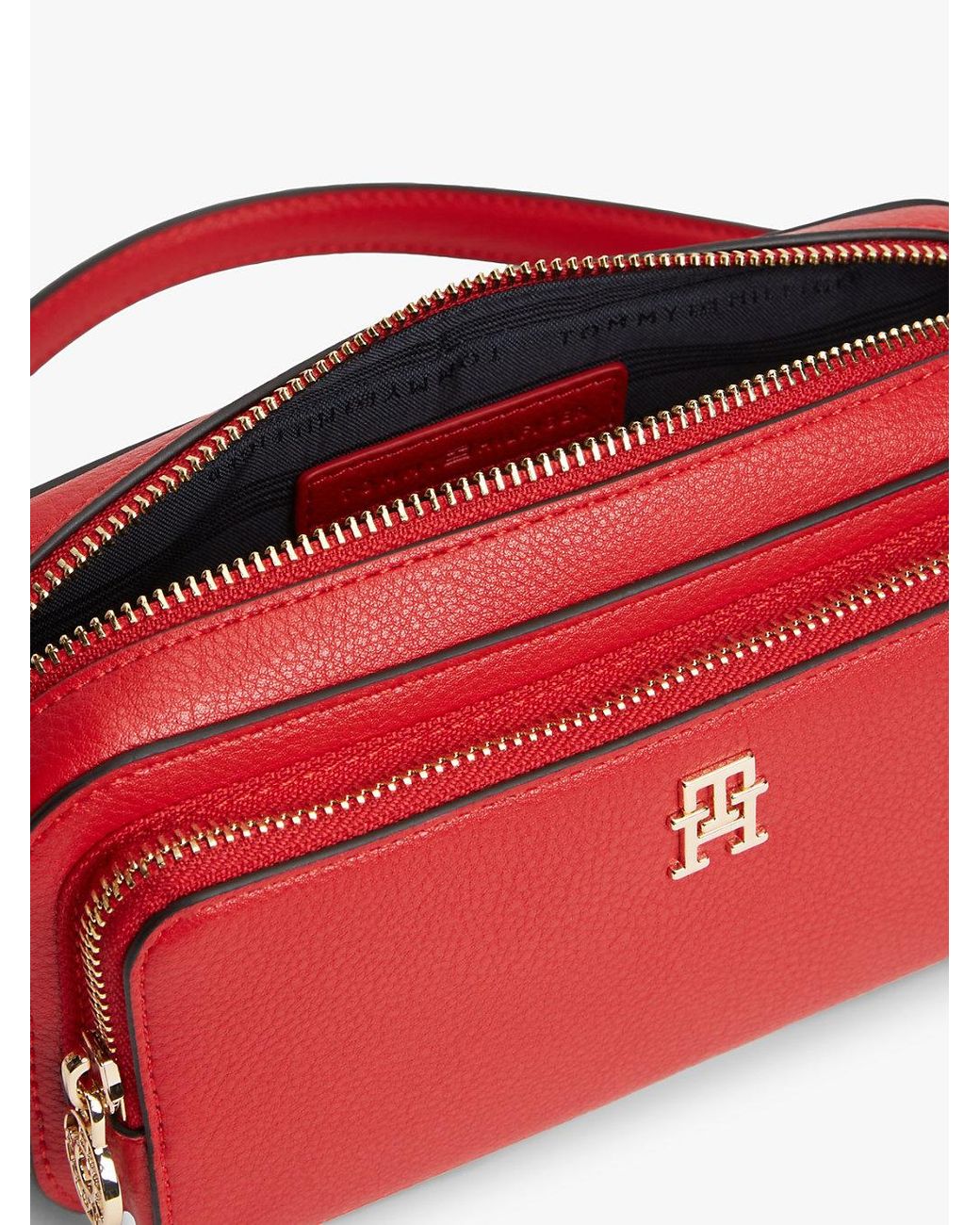 Tommy Hilfiger Red Th Monogram Crossbody Camera Bag