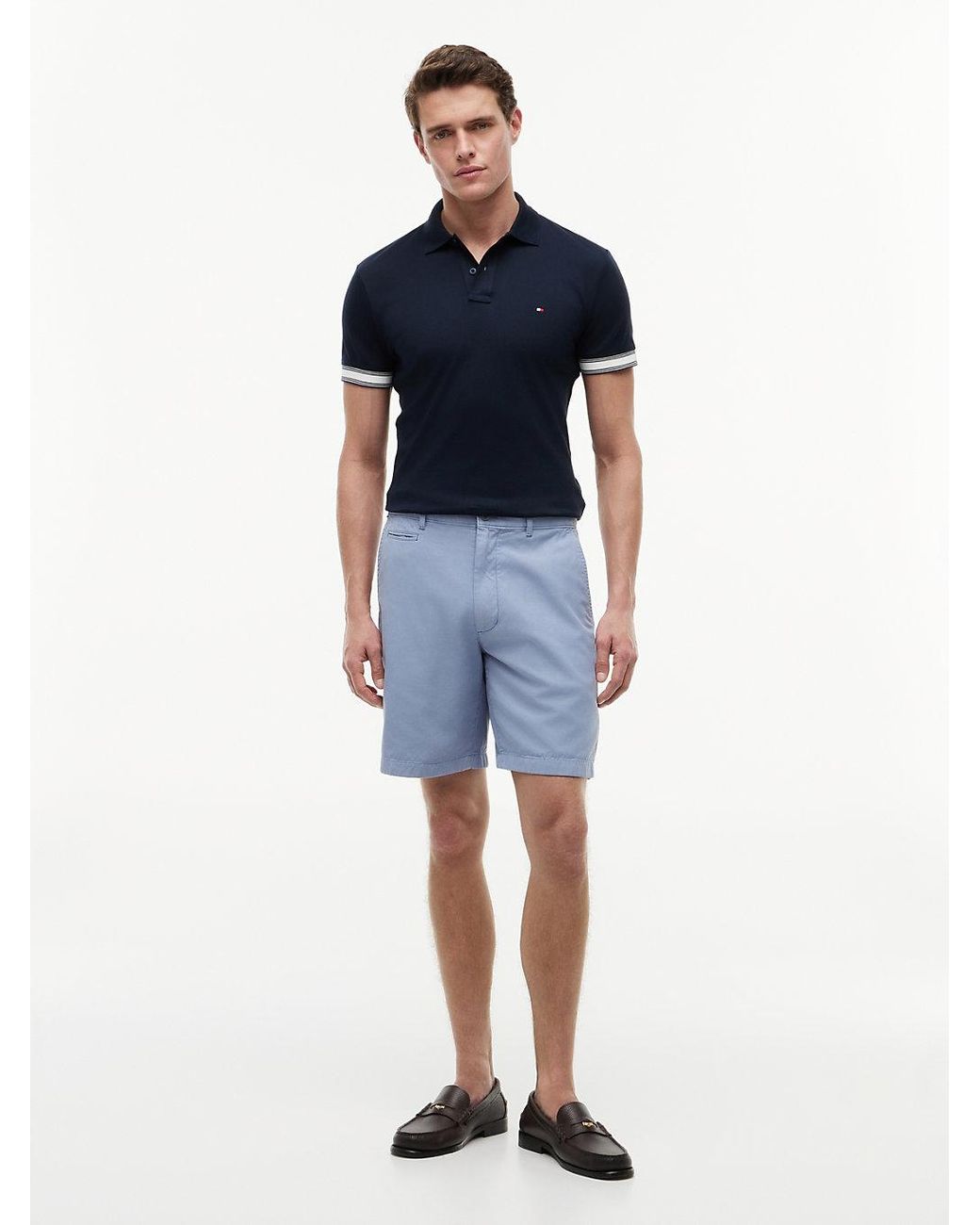 Tommy Hilfiger Blue Slim Fit Fluid Cotton Polo Shirt for men