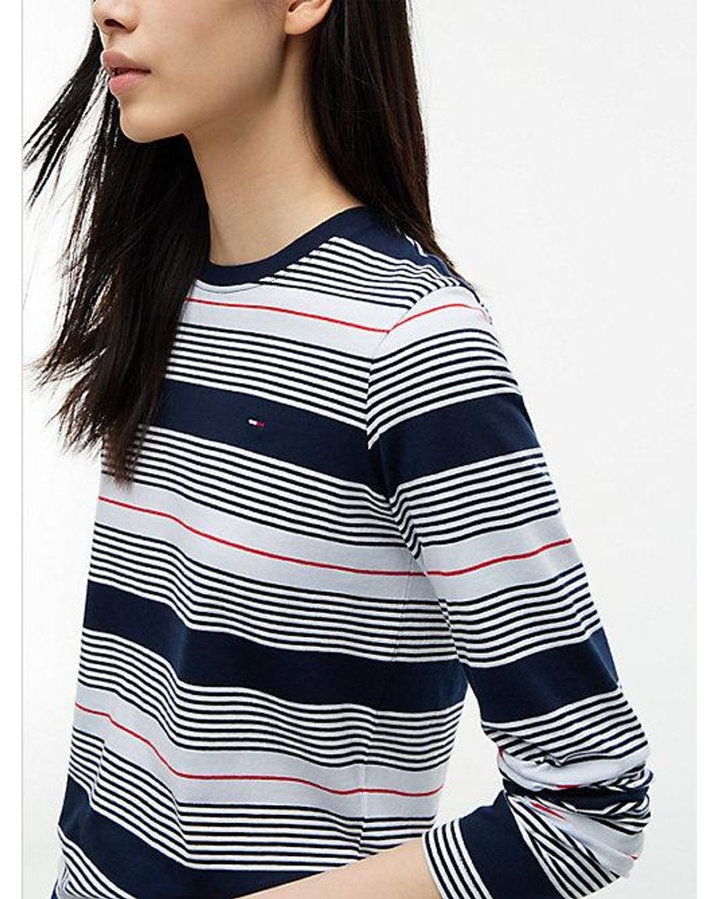 Tommy Hilfiger Blue Flag Embroidery Jersey Long Sleeve T-Shirt