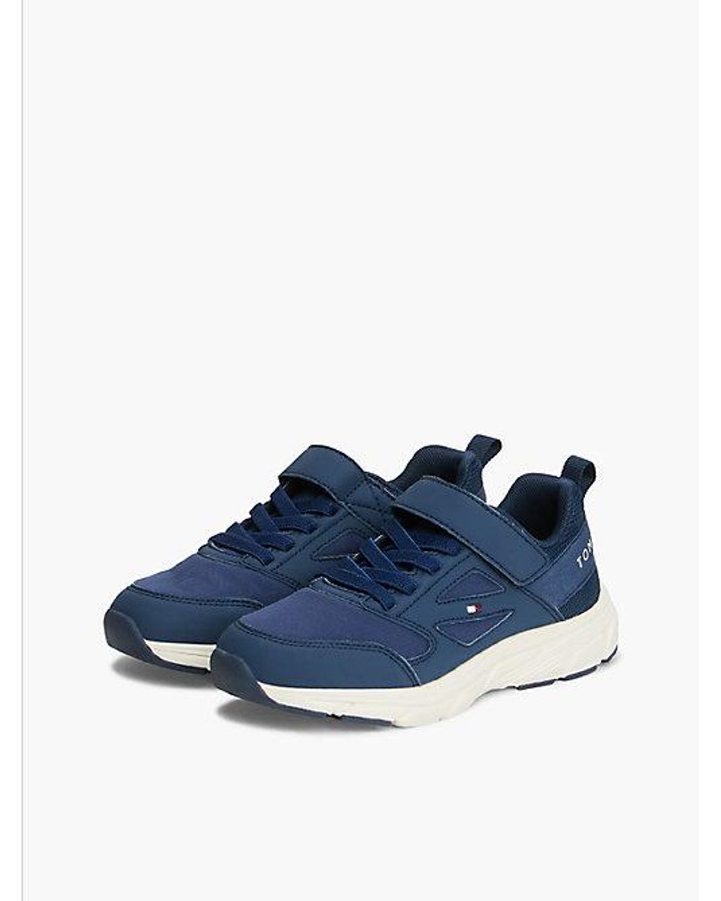 Tommy Hilfiger Blue Tonal Hook And Loop Ripstop Trainers