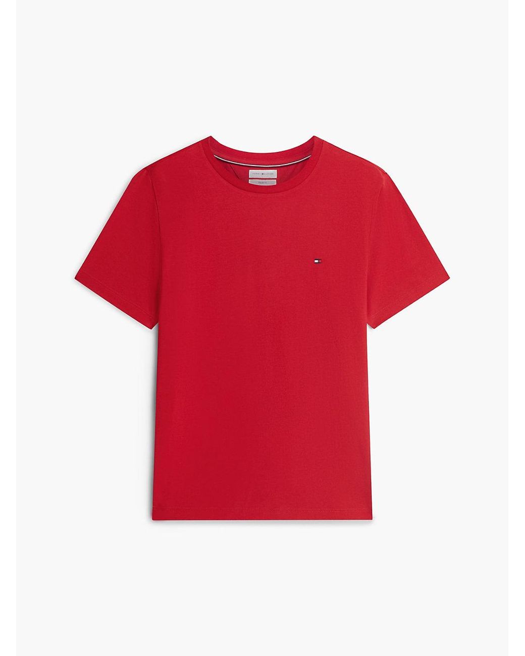 Tommy Hilfiger Red Flag Embroidery Crew Neck T-shirt for men
