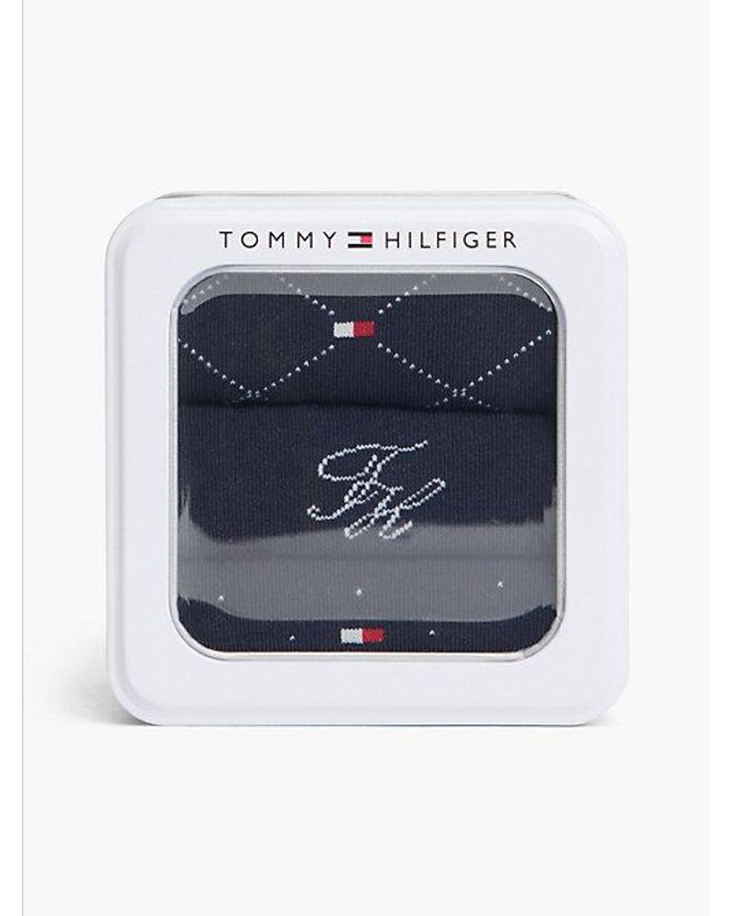 Tommy Hilfiger Blue 3 Pack Pattern Socks Gift Box
