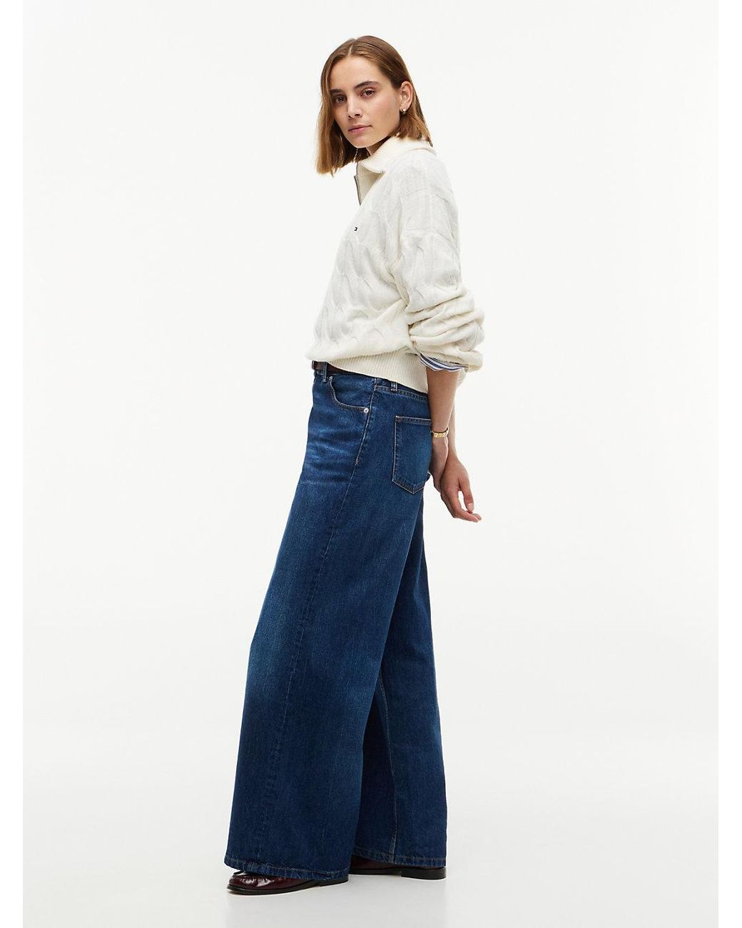 Tommy Hilfiger Blue Indie High Rise '70S Wide Jeans