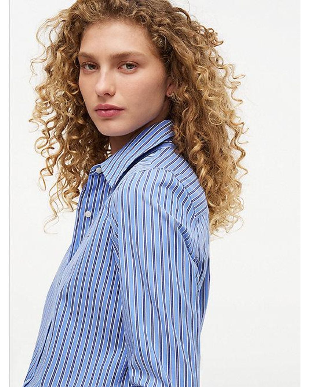 Tommy Hilfiger Blue Regular Fit Flag Embroidery Poplin Shirt