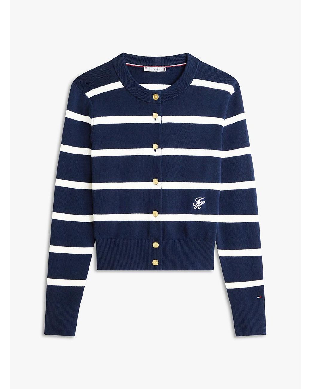 Tommy Hilfiger Blue Premium Knit-Tone Button Cardigan