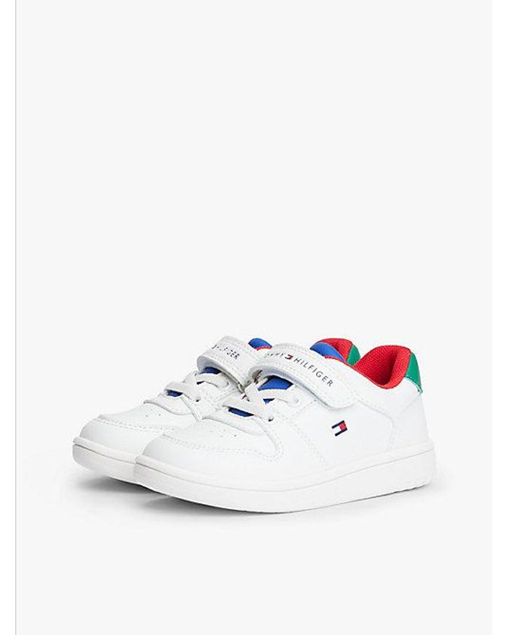 Tommy Hilfiger White Logo Colour Pop Hook And Loop Trainers