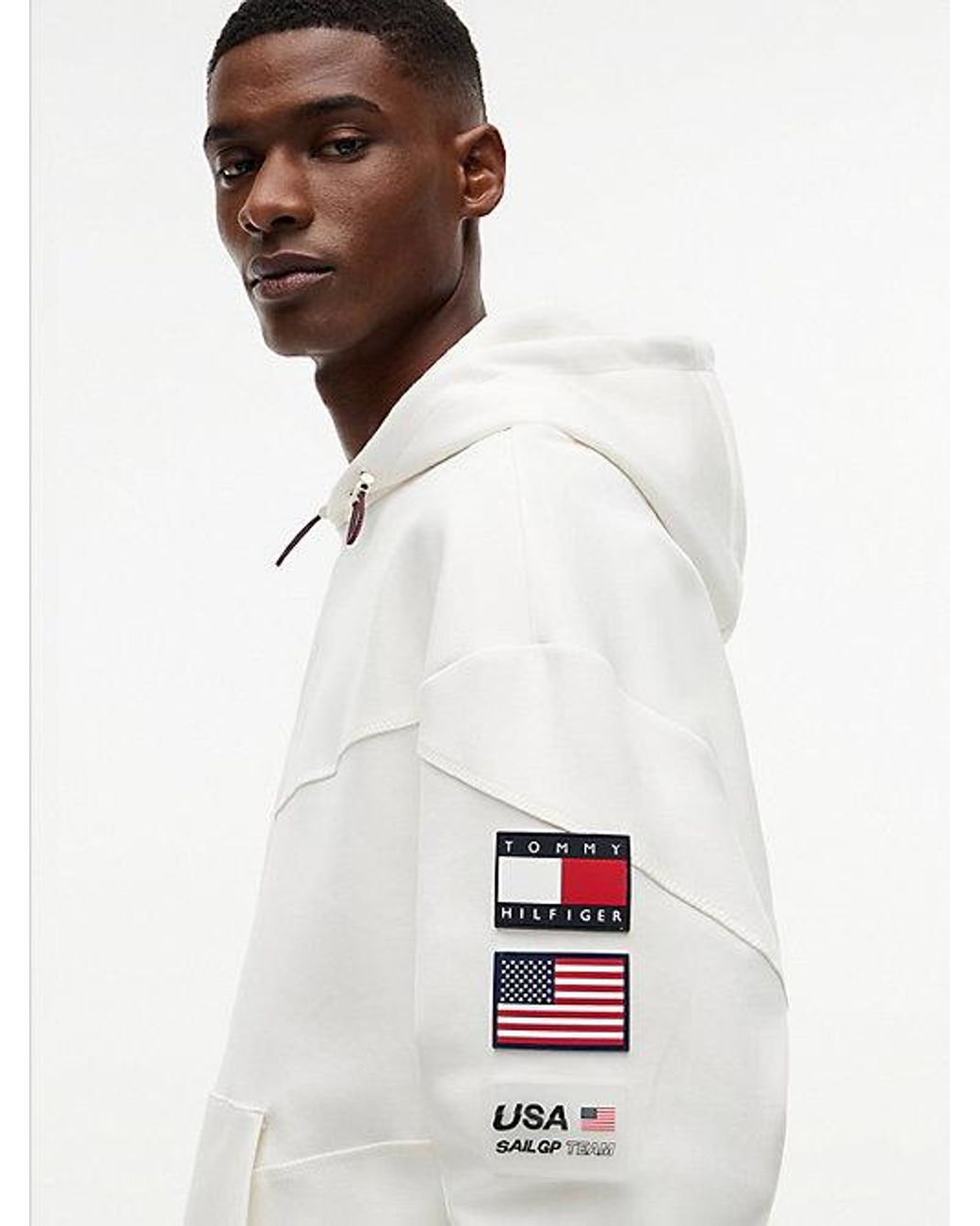 Tommy Hilfiger White Tommy X U.s. Sail Gp Team Relaxed Hoody