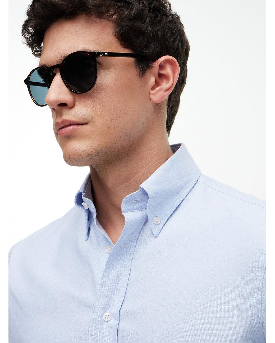 Tommy Hilfiger White New York Label Regular Fit Oxford Shirt for men