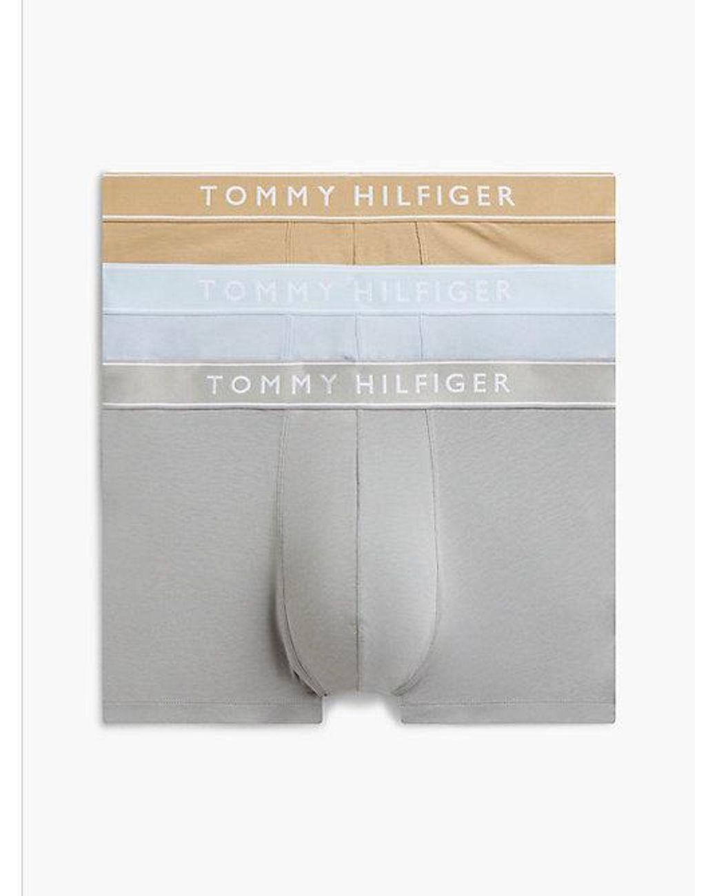 Tommy Hilfiger Gray 3 Pack Essential Logo Waistband Trunks for men