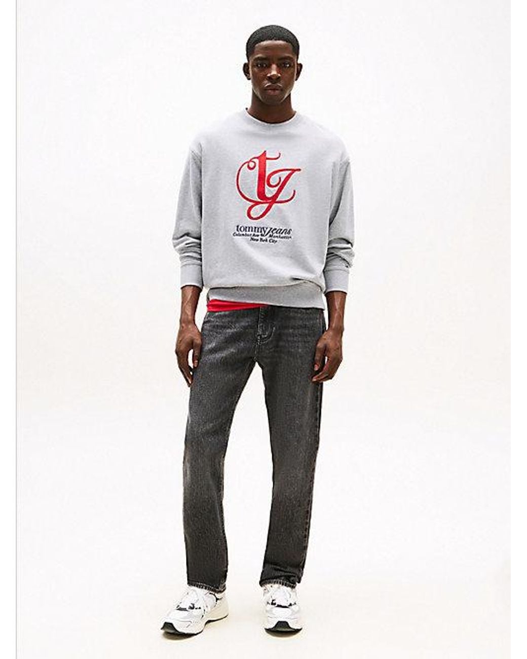 Tommy Hilfiger White Ryan Faded Black Slim Straight Leg Jeans for men
