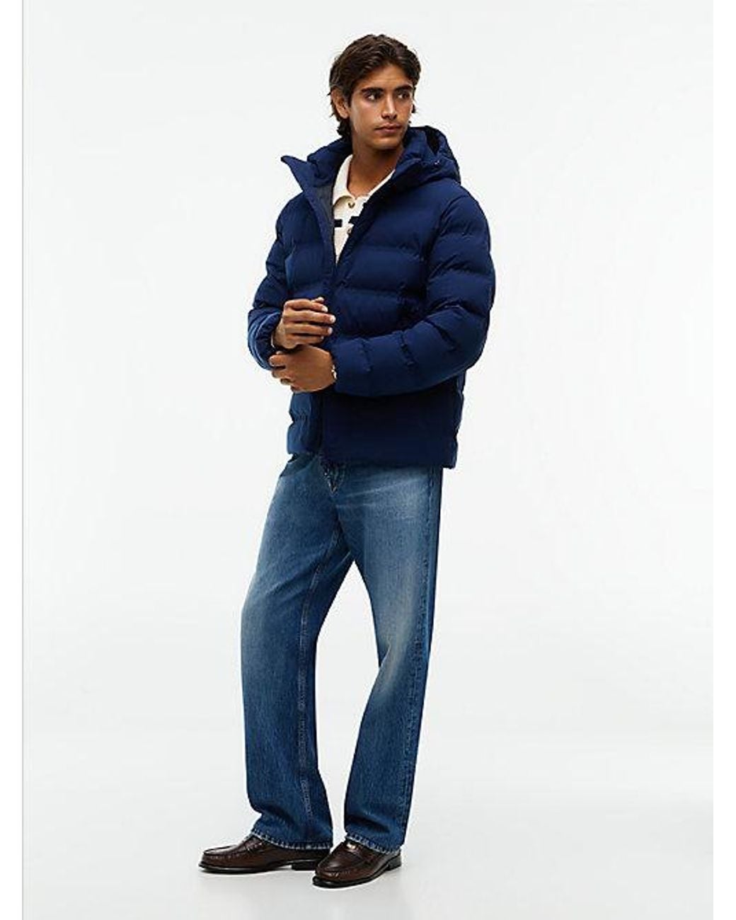 Tommy Hilfiger Blue Performance Tech Padded Hooded Jacket for men