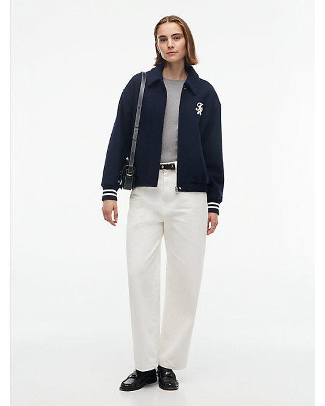 Tommy Hilfiger Gray Flag Embroidery Slim Long Sleeve T-Shirt