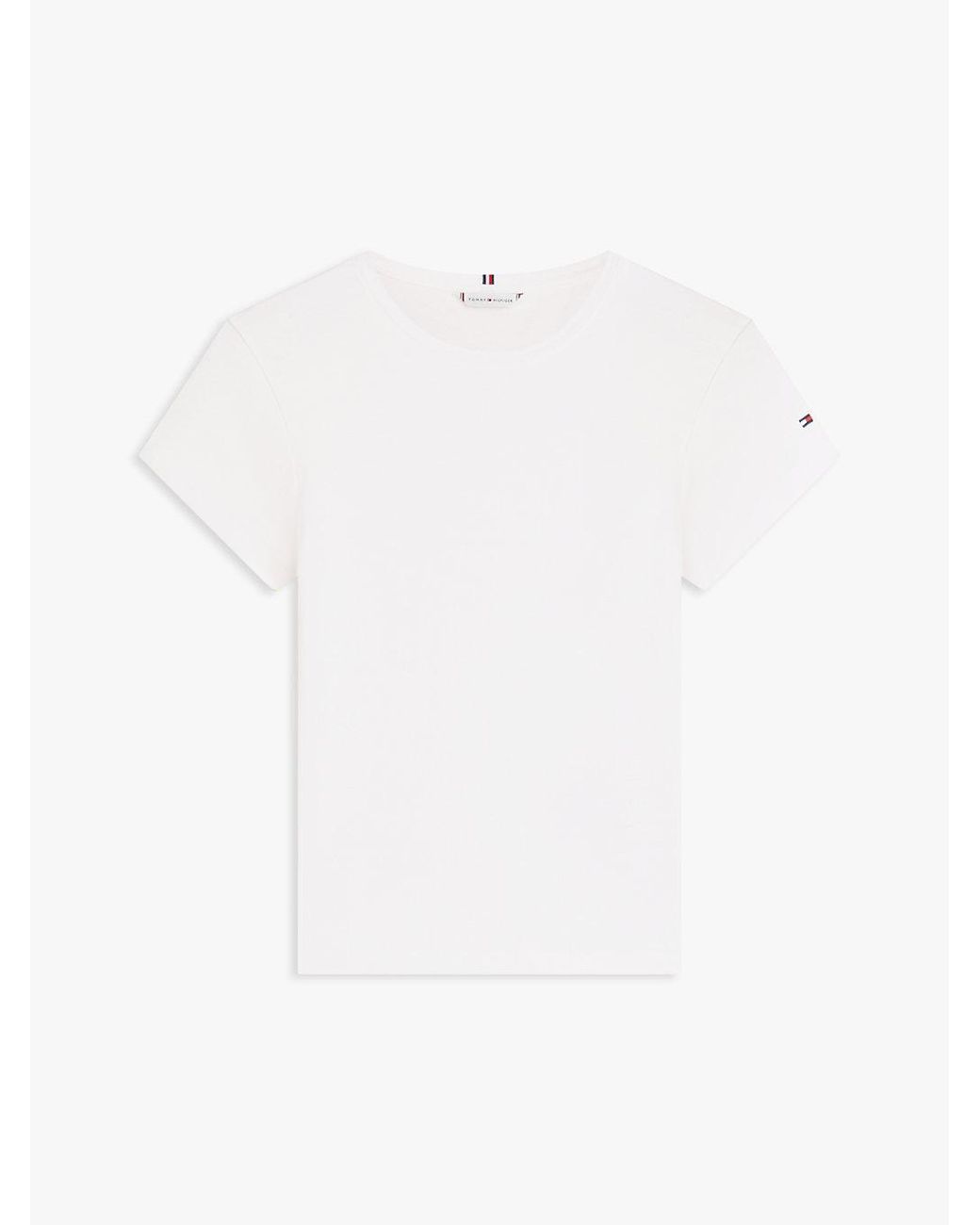 Tommy Hilfiger White Textured Slim T-Shirt