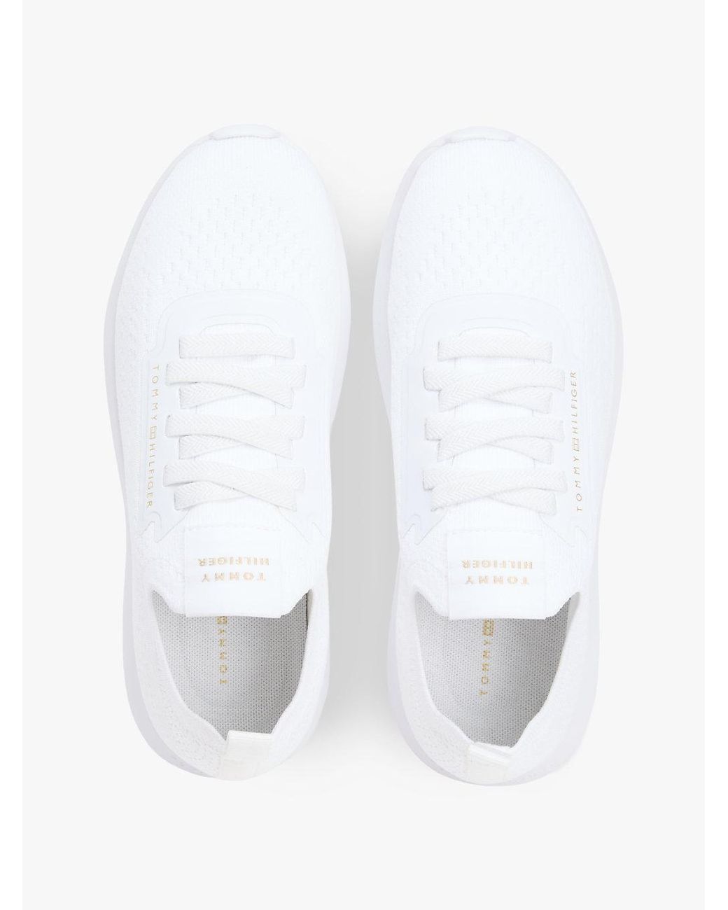 Tommy Hilfiger White Knit Lightweight Mono-Sock Slip-On Trainers