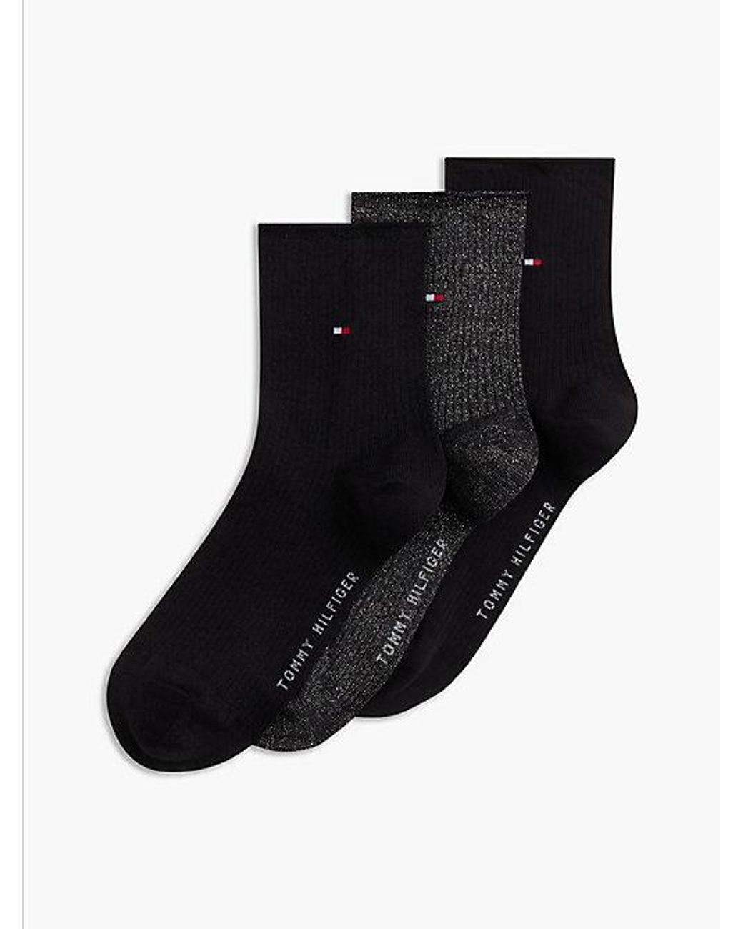 Tommy Hilfiger Blue 3 Pack Metallic Short Socks Gift Box