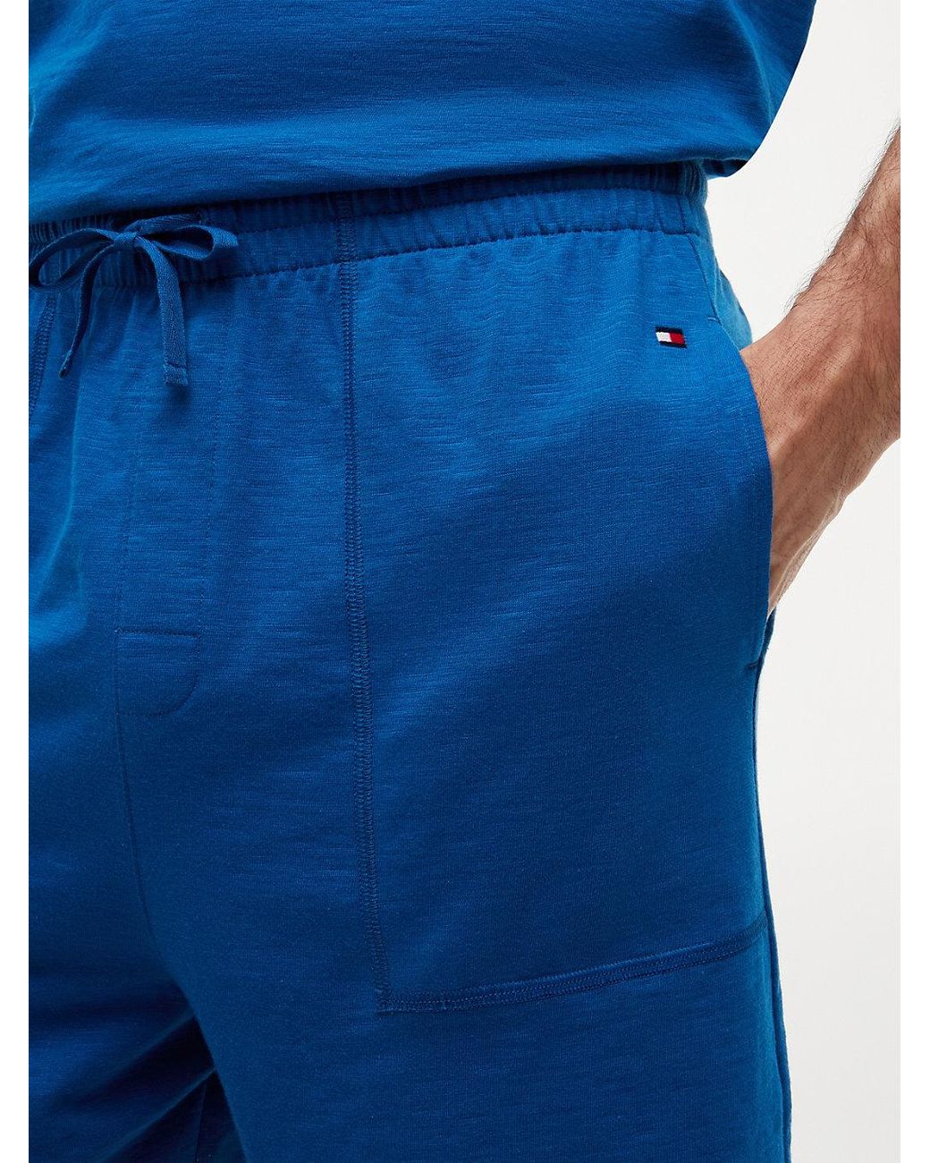 Tommy Hilfiger Blue Essential Textured Jersey Pyjama Shorts for men