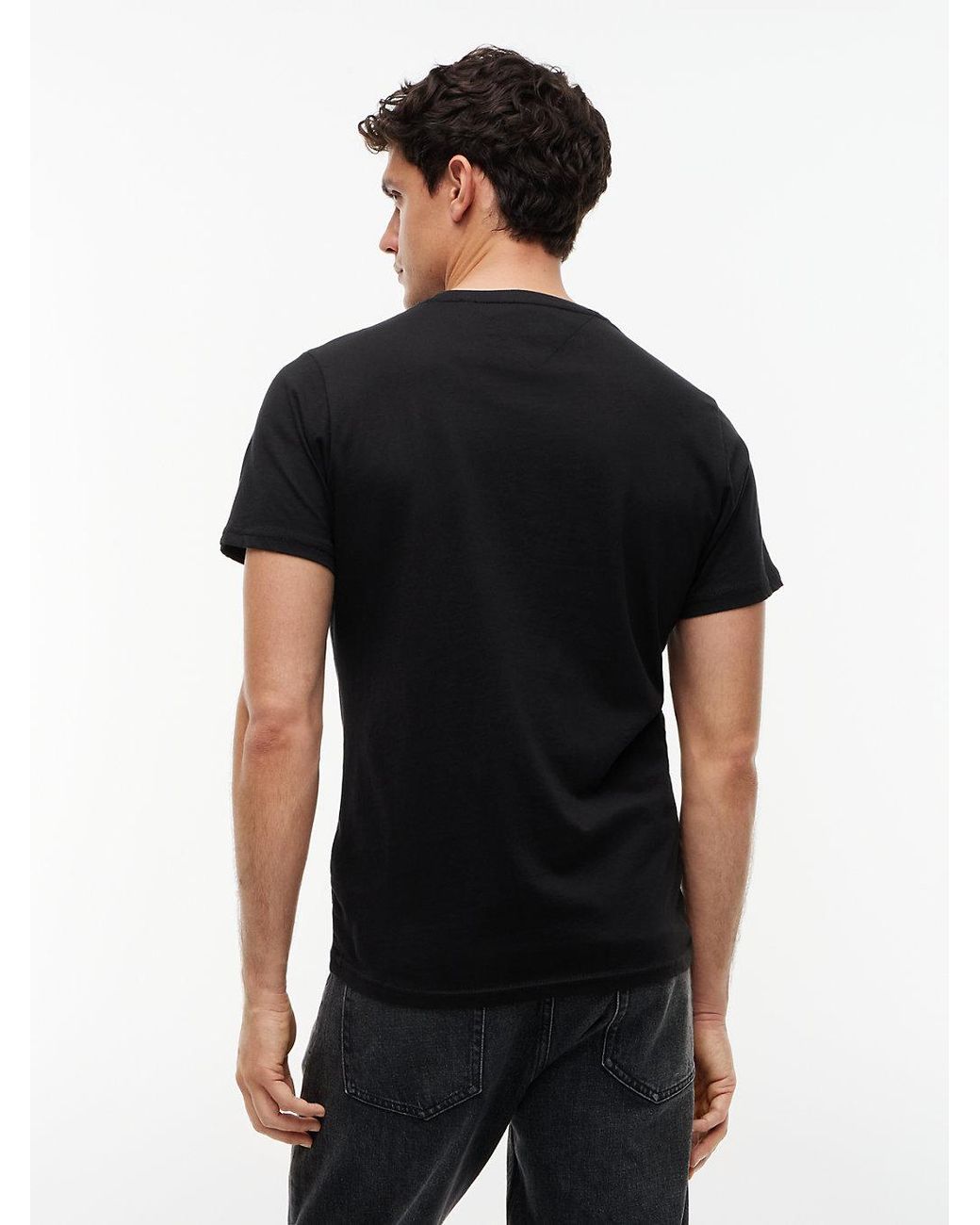 Tommy Hilfiger Black Logo Slim Jersey Crew Neck T-shirt for men