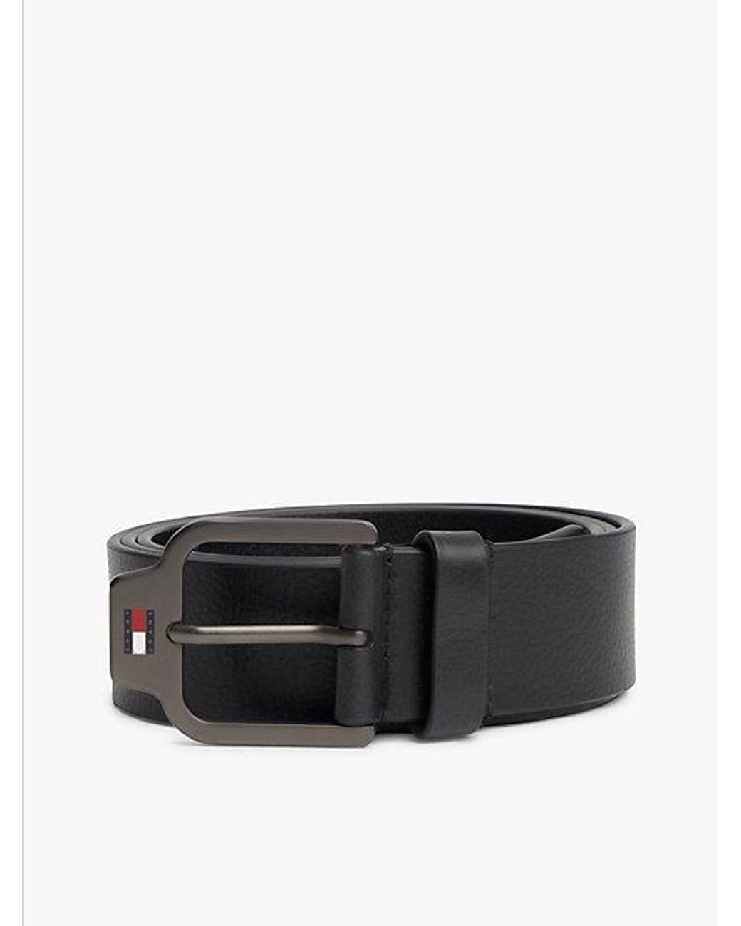 Tommy Hilfiger Scanton Strukturierter Ledergürtel Mit Logo in Black für Herren
