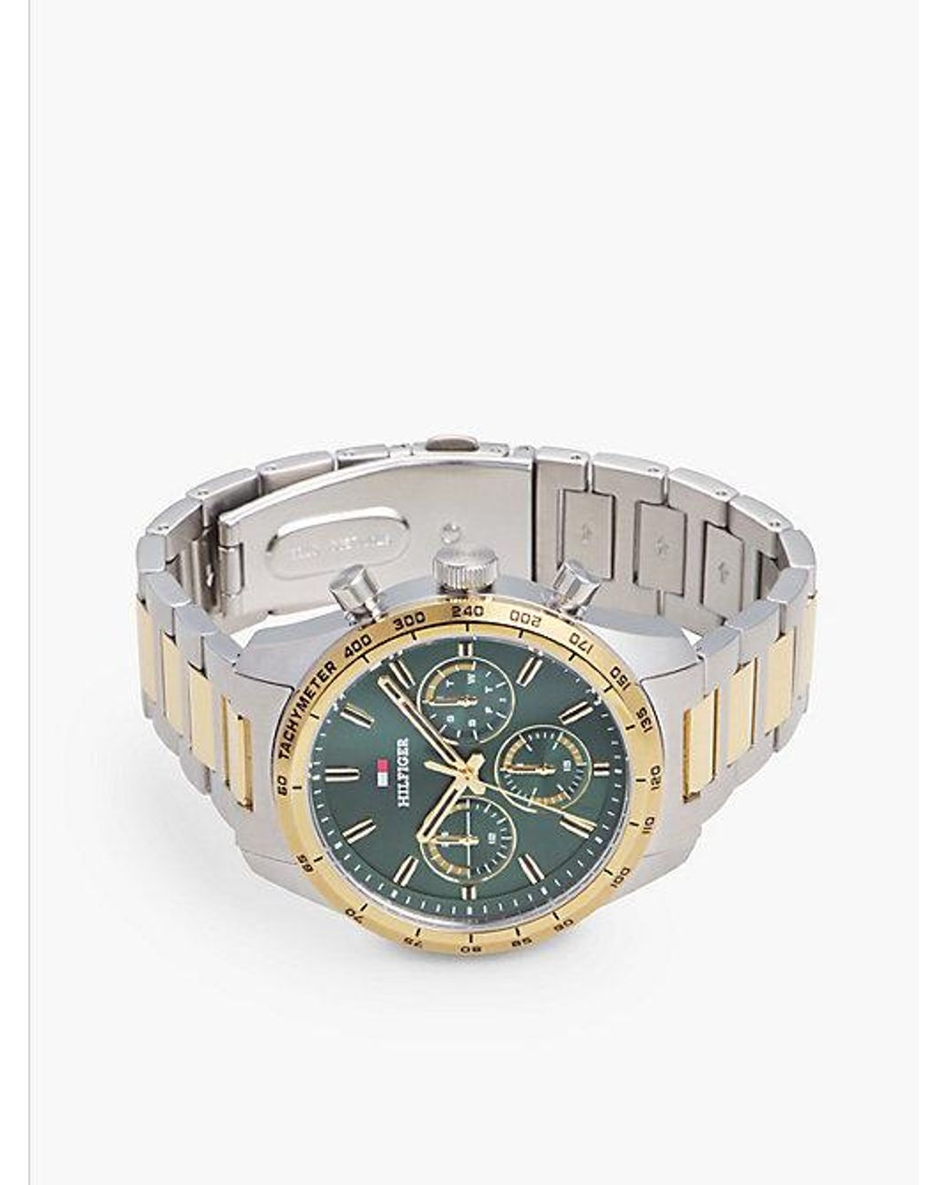 Tommy Hilfiger Metallic Dial Plated Two Tone Chronograph Watch for men