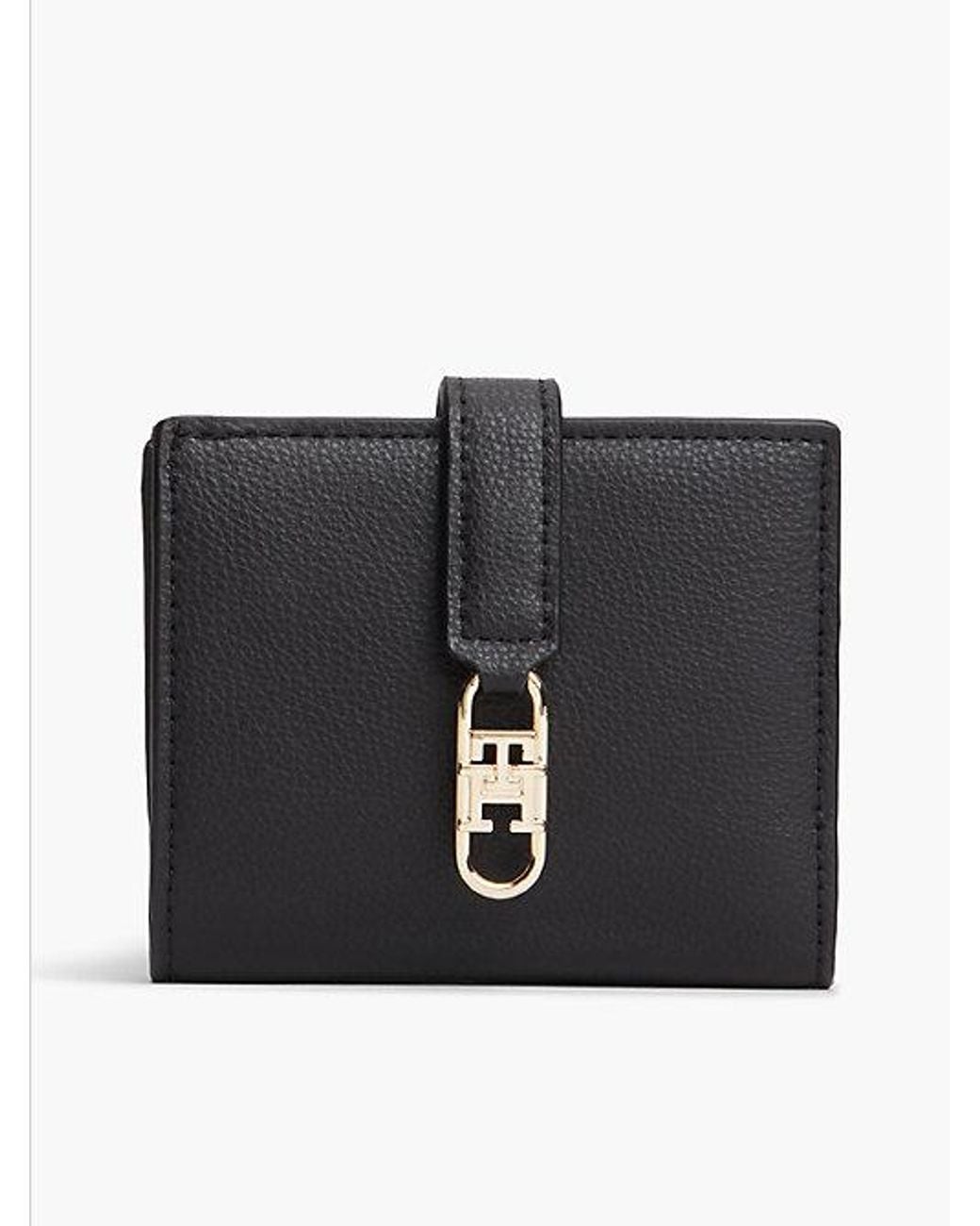 Tommy Hilfiger Black Th Monogram Plaque Bifold Wallet