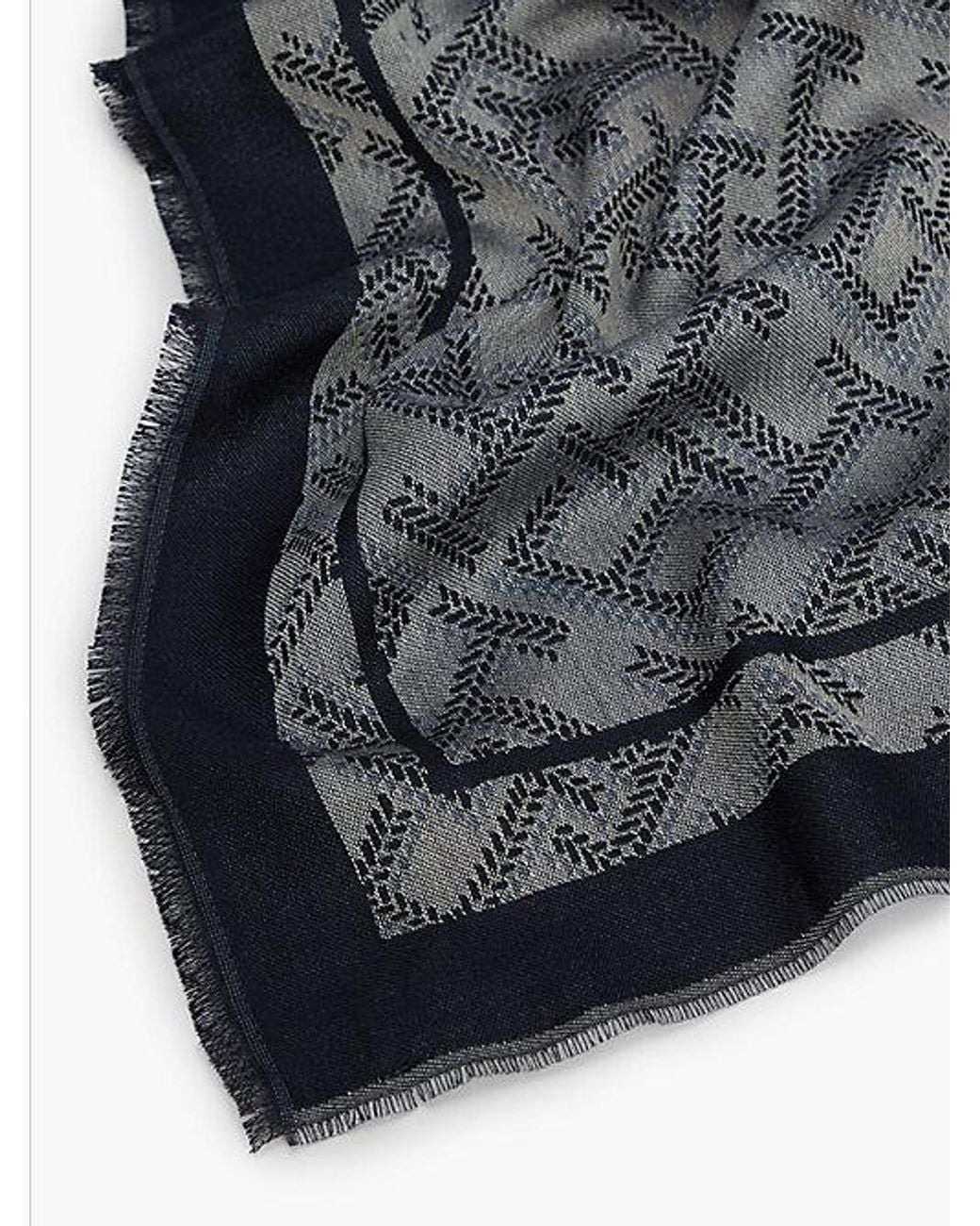 Tommy Hilfiger Black Th Monogram Jacquard Scarf