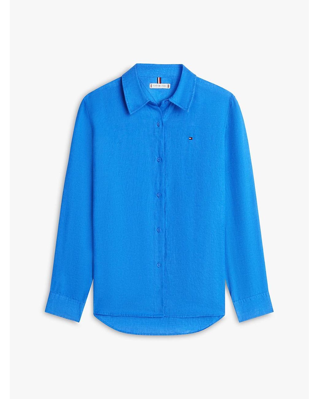 Tommy Hilfiger White Relaxed Fit Pure Linen Shirt