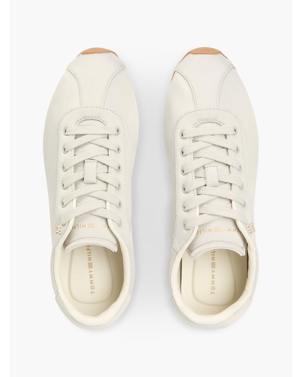 Tommy Hilfiger White Th Monogram Satin Trainers