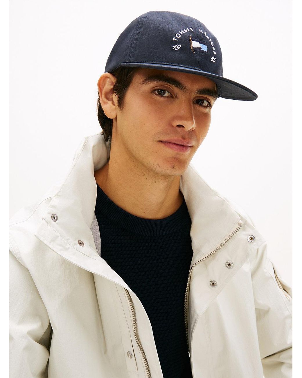 Tommy Hilfiger Blue Heritage Canvas Logo Embroidery Baseball Cap for men