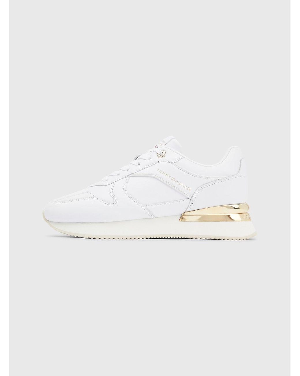 Tommy Hilfiger Elevated Metallic Runner Trainers in White | Lyst UK