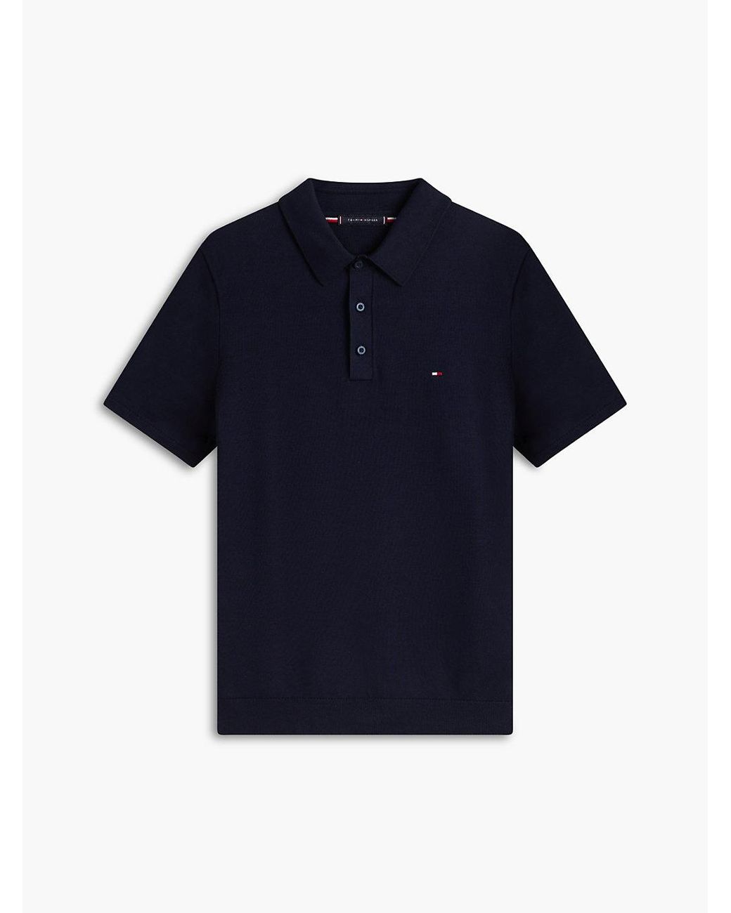 Tommy Hilfiger Blue Regular Fit Fine Knit Polo Shirt for men